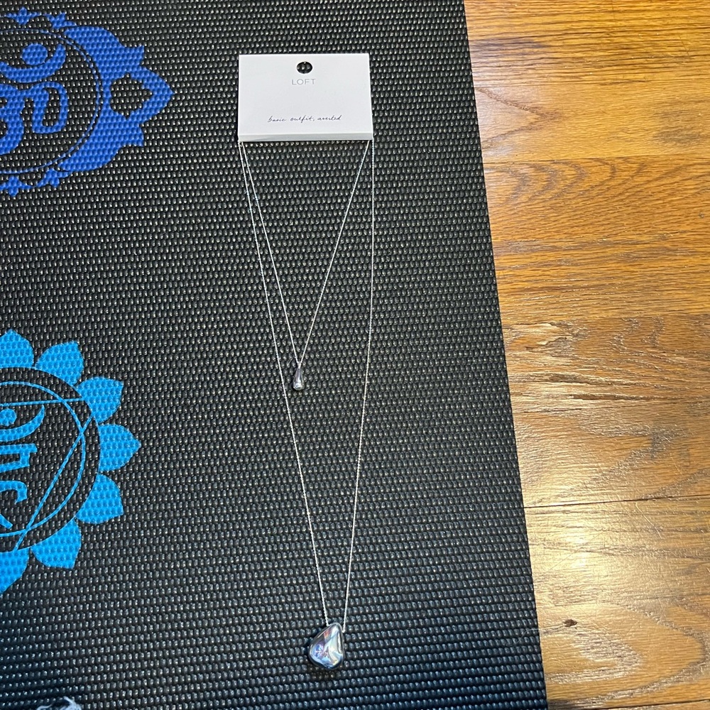Loft silver sculptural pendant necklace brand new